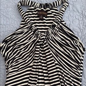 Black and White Striped Women's Maxi Dress